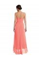 Cheap Scoop Neck Ruffle Trimmed High Low Maxi Bridesmaid Dress Sydney