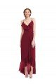 Cheap Ruffle Trimmed V-Neck High Low Wrap Chiffon Bridesmaid Dress Sydney
