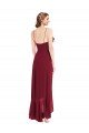 Cheap Ruffle Trimmed V-Neck High Low Wrap Chiffon Bridesmaid Dress Sydney