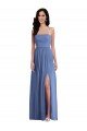 Cheap Slim Spaghetti Straps Chiffon Bridesmaid Dress with Front Slit Sydney