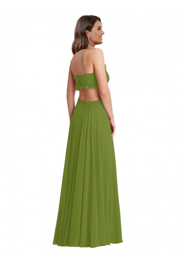 Cheap Ruffled Chiffon Cutout Maxi Bridesmaid Dress Sydney