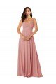Cheap Twist-Knot V-Neck Long Chiffon Bridesmaid Dress Sydney
