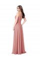 Cheap Twist-Knot V-Neck Long Chiffon Bridesmaid Dress Sydney