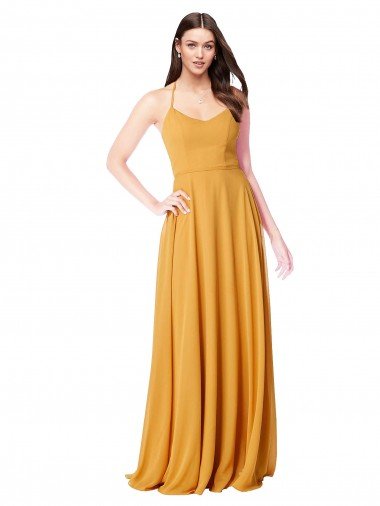 Cheap Chiffon A-Line Bridesmaid Dress with Halter Back Sydney