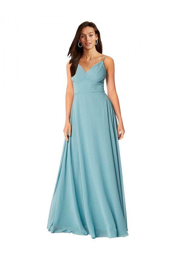 Cheap Draped Empire V-Neck Chiffon Bridesmaid Dress Sydney