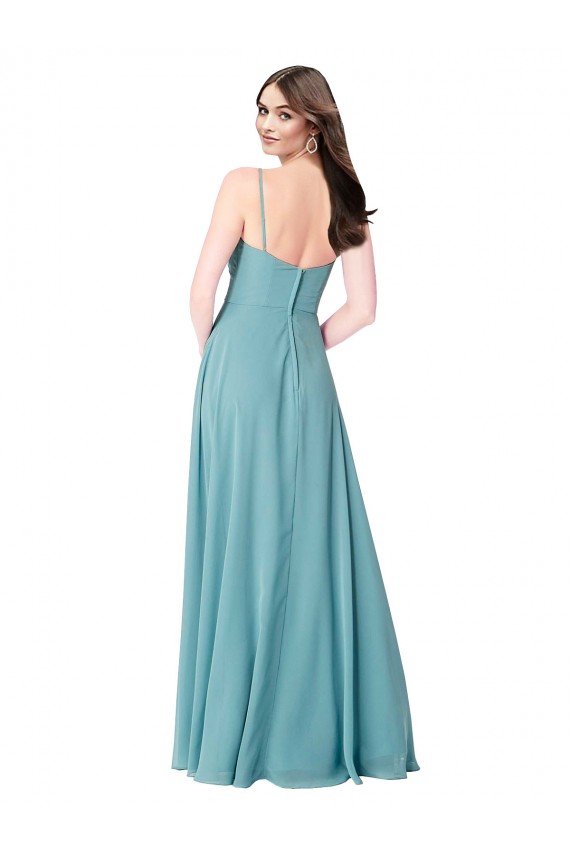 Cheap Draped Empire V-Neck Chiffon Bridesmaid Dress Sydney