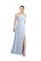 Cheap Halter Neck Long Chiffon Bridesmaid Dress with Strappy Back and Daring Side Slit Sydney