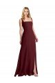 Cheap Square Neckline Soft A-Line Chiffon Bridesmaid Dress with Side Slit Sydney