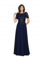 Cheap Short Sleeves A-Line Long Chiffon Bridesmaid Dress / Prom Dress with Beaded Bodice Sydney