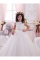 Cheap Ivory Ball Gown Bateau Chapel Train Sleeveless Flower Girl Dress Sydney