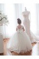 Cheap Ivory Ball Gown Chapel Train Sleeveless Flower Girl Dress Sydney