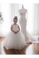 Cheap Ivory Ball Gown Chapel Train Sleeveless Flower Girl Dress Sydney