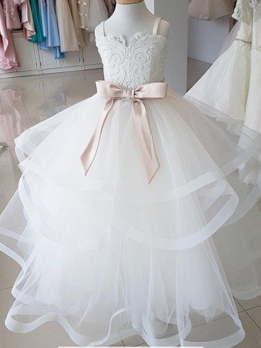 Cheap Ivory Ball Gown High Neck Floor Length Flower Girl Dress Sydney