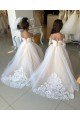 Cheap Ivory Ball Gown Sweetheart Chapel Train Long Sleeve Flower Girl Dress Sydney