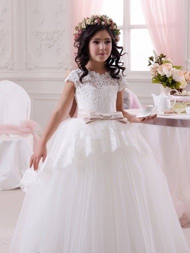 Cheap Ivory Ball Gown Sweetheart Floor Length Sleeveless Flower Girl Dress Sydney
