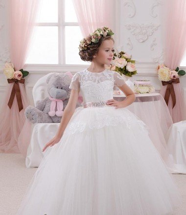 Cheap Ivory Ball Gown Sweetheart Sleeveless Long Flower Girl Dress Sydney