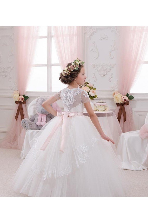 Cheap Ivory Ball Gown Sweetheart Sleeveless Long Flower Girl Dress Sydney