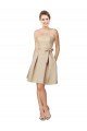 Cheap Short Classic Beaded Lace and Satin Bridesmaid Dress with Matching Satin Tie Sash Sydney