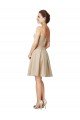Cheap Short Classic Beaded Lace and Satin Bridesmaid Dress with Matching Satin Tie Sash Sydney