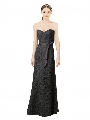 Cheap Strapless Lace Bridesmaid Dress with Sweetheart Neckline Sydney