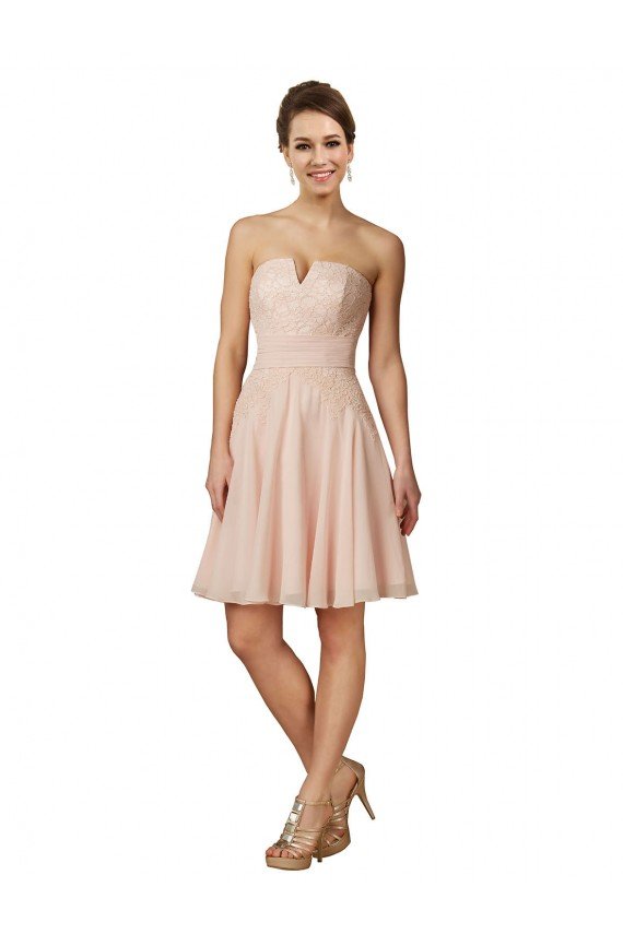 Cheap Lace and Chiffon Bridesmaid Dress / Cocktail Dress with Unique Neckline Sydney