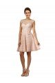 Cheap Short Knee Length Lace Bridesmaid Dress with Matching Chiffon Tie Sash Sydney