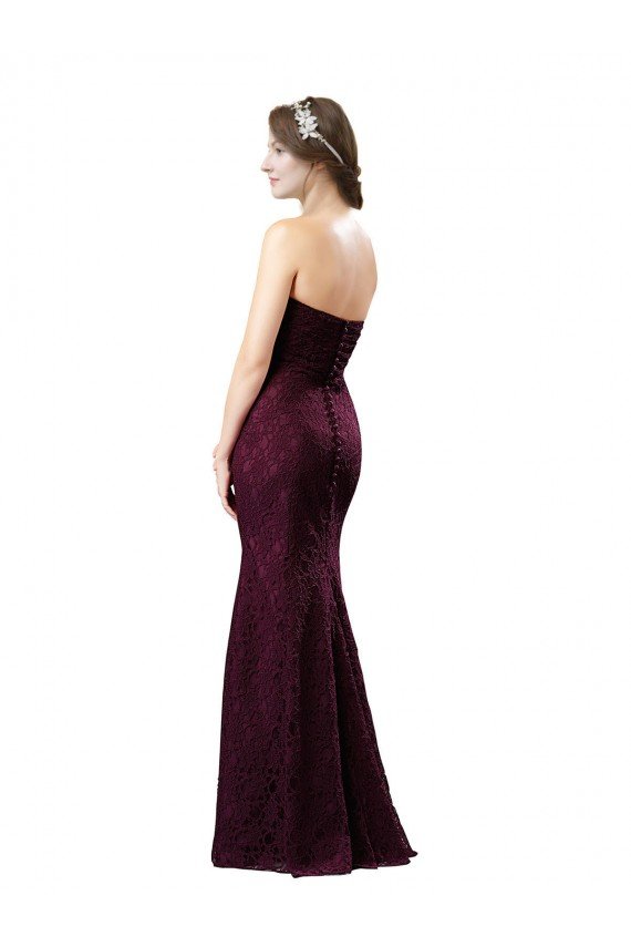 Cheap Fitted Long Lace Bridesmaid Dress with Sweetheart Neckline Sydney