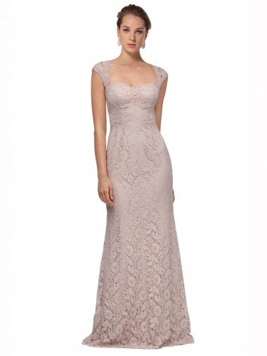 Cheap Sweetheart Neckline Cap Sleeves Lace Bridesmaid Dress / Prom Dress with Twist Sydney