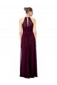 Cheap Lace Halter Bodice Long Chiffon Bridesmaid Dress Sydney