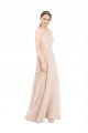 Cheap High Halter Neck Illusion Lace Bridesmaid Dress / Prom Dress with Chiffon Skirt and Keyhole Back Sydney