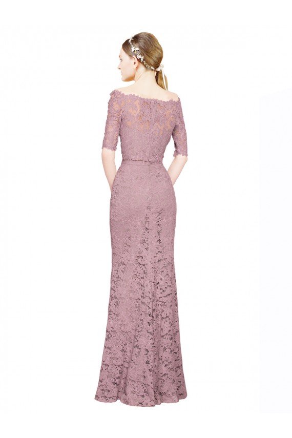 Cheap Short Sleeves Crop Top Mermaid Lace Bridesmaid Dress / Prom Dress Sydney