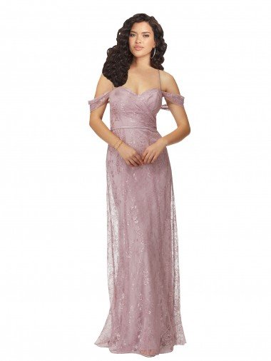 Cheap Sweetheart Chantilly Lace Bridesmaid Dress with Off the Shoulder Sleeves Sydney