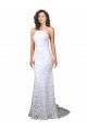 Cheap Mermaid Fitted High Neck Low Back Fishtail Wedding Dress Sydney