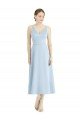 Cheap Short Tea Length V-Neck Satin Bridesmaid Dress Sydney