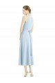 Cheap Short Tea Length V-Neck Satin Bridesmaid Dress Sydney