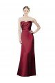 Cheap Strapless Satin Bridesmaid Dress with Asymmetrical Draped Bodice Sydney