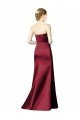 Cheap Strapless Satin Bridesmaid Dress with Asymmetrical Draped Bodice Sydney
