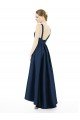 Cheap Full Length Sleeveless Long Satin Bridesmaid Dress with High Low Hem Detail Sydney
