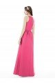 Cheap Jewel Neck Keyhole Back Sleek Long Satin Bridesmaid Dress Sydney