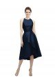 Cheap Halter Neck Short Tea Length Sleeveless Satin Bridesmaid Dress Sydney