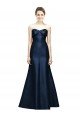 Cheap Long Strapless Satin Bridesmaid Dress with Pleated Cuff Neckline Sydney