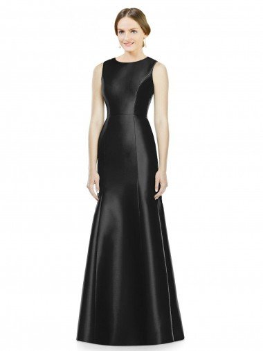 Cheap Full Length Mermaid Long Satin Bridesmaid Dress with Keyhole Back Sydney