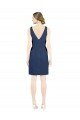 Cheap Deep V-Neck Short Knee Length Satin Cocktail Bridesmaid Dress with Slimming Pleats Sydney