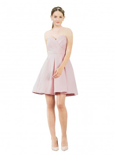 Cheap Short Knee Length Sweetheart Satin Cocktail Bridesmaid Dress Sydney