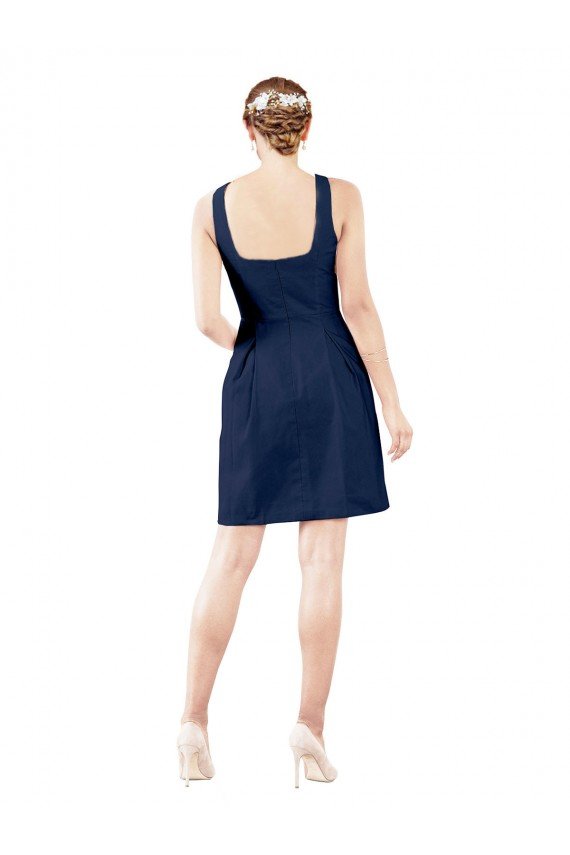 Cheap V-Neck A-Line Satin Cocktail Bridesmaid Dress with Pockets Sydney