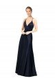 Cheap Sexy Satin Bridesmaids Dress with Deep V-Neckline and Strappy Back Sydney