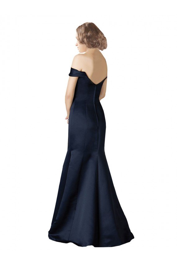 Cheap Fit and Flare Satin Bridesmaid Dress / Prom Dress with Off the Shoulder Neckline Sydney