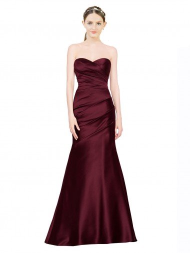 Cheap Mermaid Sweetheart Soft Formal Satin Bridesmaid Dress / Prom Dress with Pleats Sydney