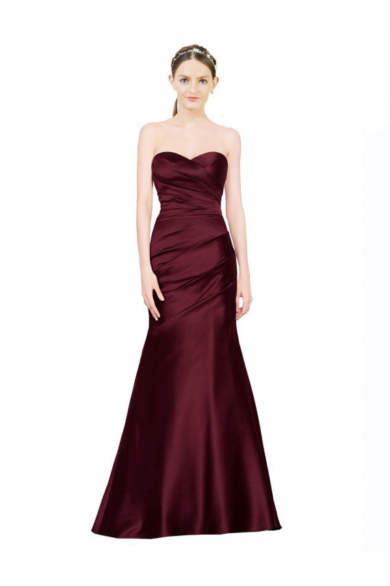 Cheap Mermaid Sweetheart Soft Formal Satin Bridesmaid Dress / Prom Dress with Pleats Sydney