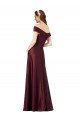 Cheap Long Off the Shoulder Formal Satin Bridesmaid Dress / Prom Dress with Thigh-high Slit Sydney